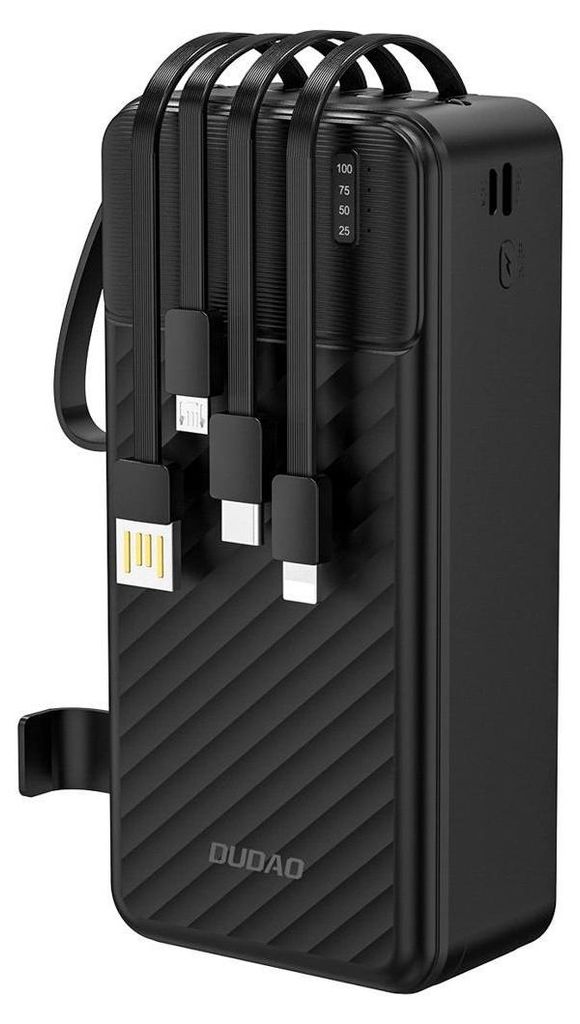 Powerbank Dudao K11 Max 30000Mah Z Wbudowanymi Kablami - Czarny