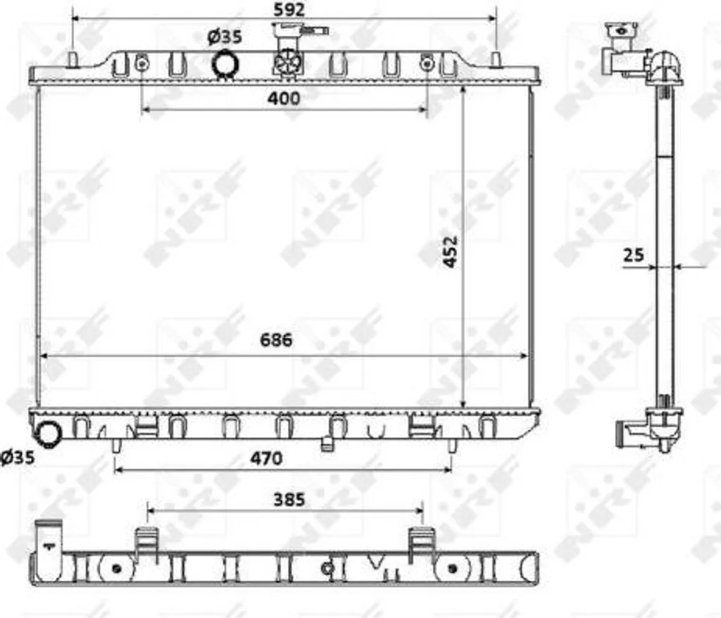 Radiateur Moteur pour Nissan X-Trail NRF 53911 - Entretien OE 214003UC0A