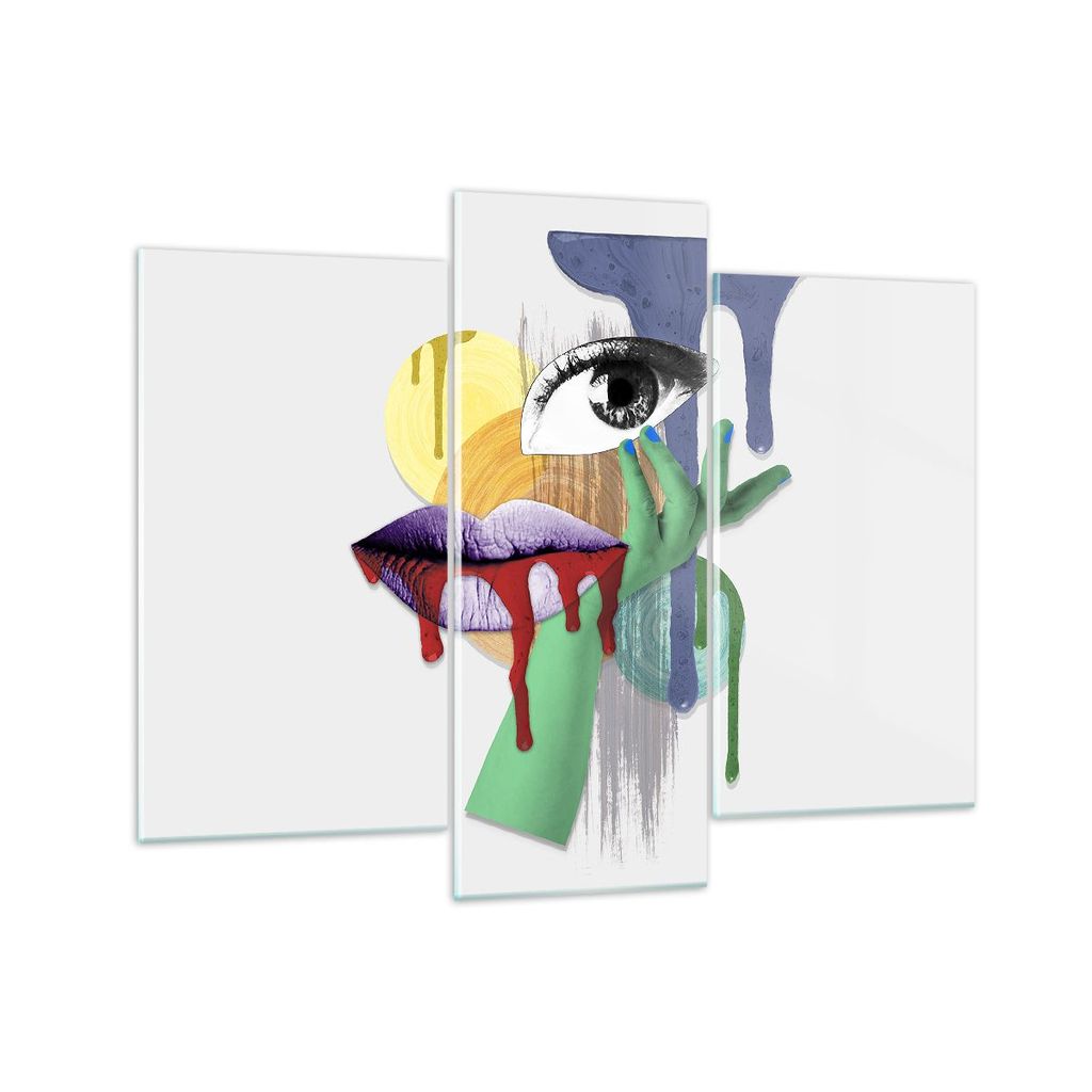 Bilder auf glas - Abstraktion modern - 130x100cm - Glasbilder - Wandbilder - Kunstdruck - zum Aufhängen bereit - Wanddekoration aus Glas - Glas Bi...