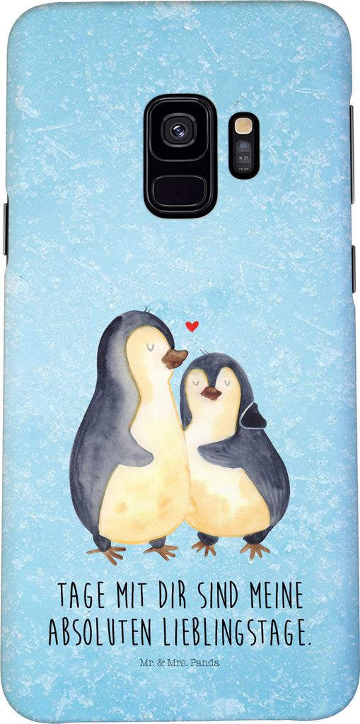 Mr. & Mrs. Panda Samsung Galaxy S9 Handyhülle Pinguin umarmen - Eisblau - Geschenk, Hochzeit, Hülle, Handy Case, Liebe, Hochzeitstag, Cover, Schu...