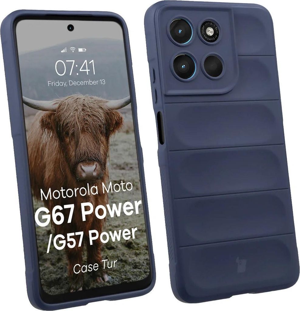 Robuste Handyhülle für Motorola Moto G57 Power / G67 Power, Bizon Case Tur, Dunkelblau