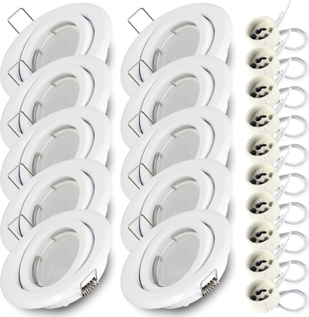 10x Einbauspot SET RIK.19 schwenkbar weiss GU10 7W warmweiss