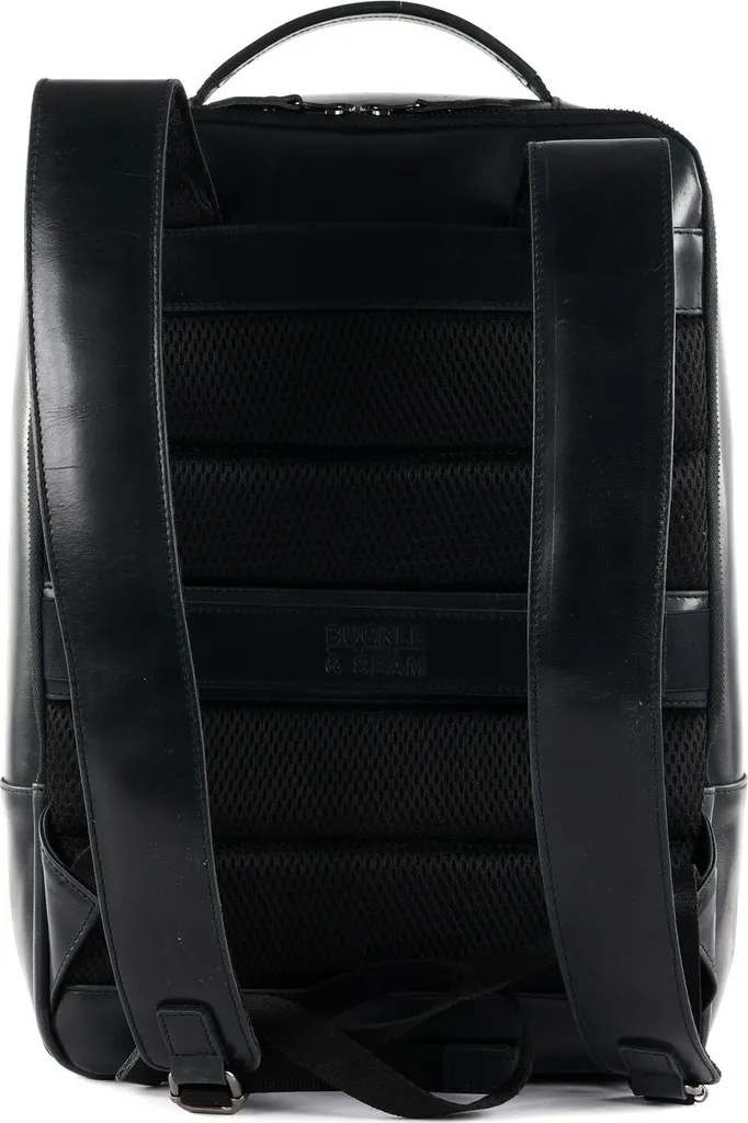 Sac à Dos Cuir Noir 13,5L Leon New Stripes avec Protection Laptop Intégrée