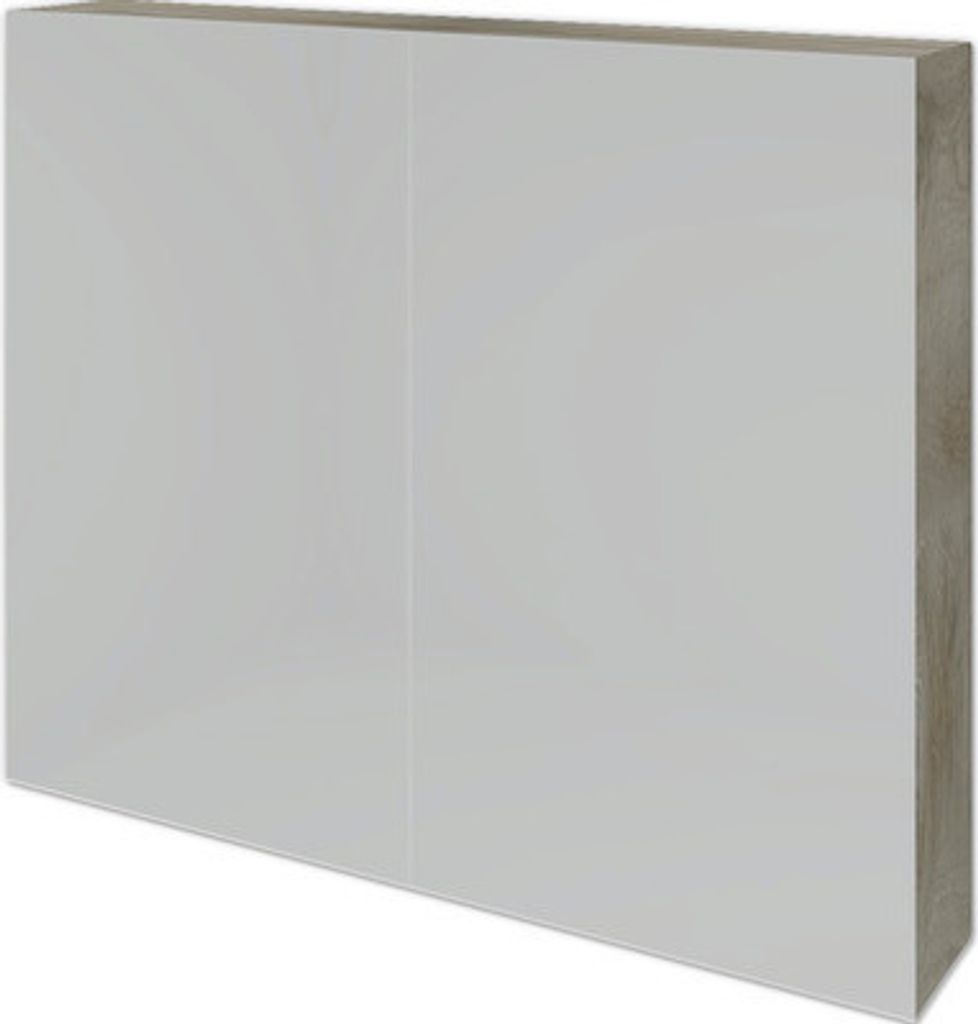 Spiegelschrank Sanox 80 x 12 x 65 cm grain oak 2-türig doppelt verspiegelt