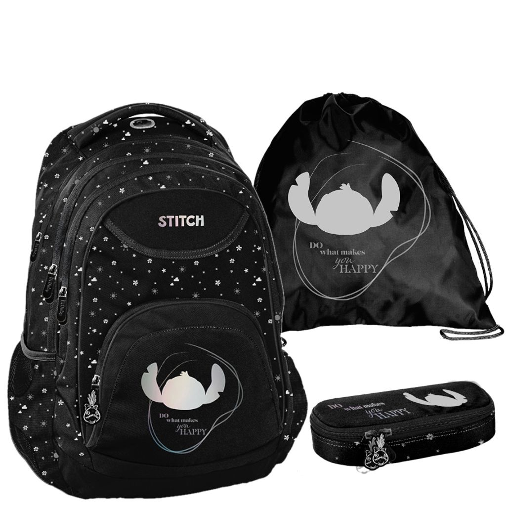 Paso STICZ Schulrucksack Lilo & Stitch disney - 3-Teiliges Set