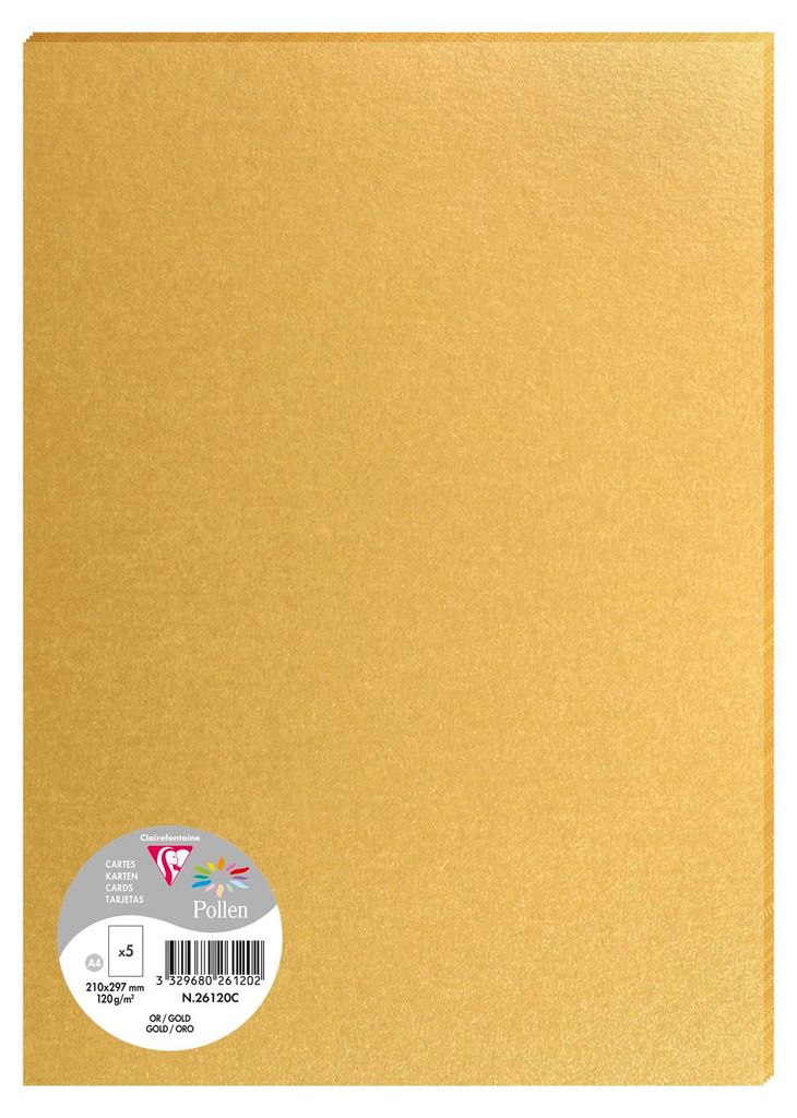 Clairefontaine 26120C Pollen DIN A4 120 g Gold 5 Bogen