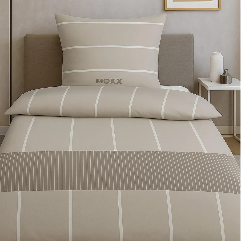 MEXX Bettwäsche unisex gestreift 135x200 80x80 cm aus 100%