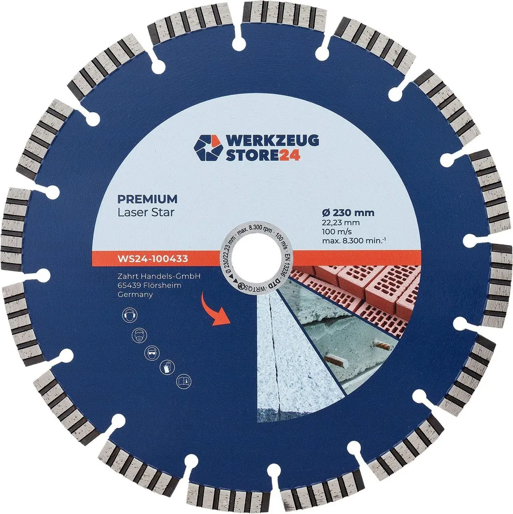 Disque à tronçonner diamanté 230mm Universel pour Béton et Matériaux