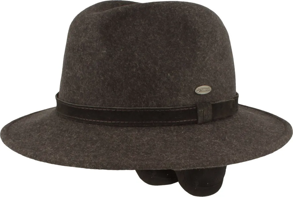 Chapeau de randonnée en feutre pour homme avec protection oreilles daim