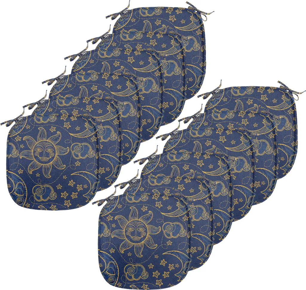 ABAKUHAUS Sonne Coussin de Chaise Vintage Marine et Marigold Lot de 12
