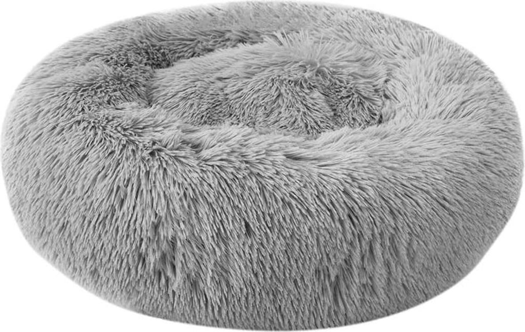 Rundes Haustierbett für Katzen und Hunde, grau, 50 cm