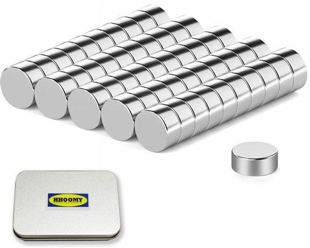 Set van 50 runde Neodym-Magneten 6 x 3 mm, starke Magneten für Kühlschränke, Whiteboards, Fotos, Bastelprojekte