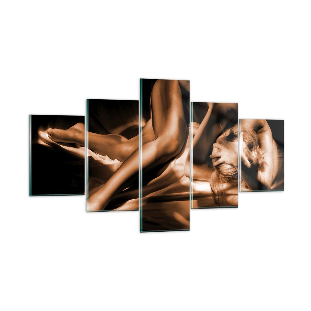 Bilder auf glas - Nackte Frau Akt Modell Photofitness - 125x70cm - Glasbilder - Wandbilder - Kunstdruck - Wanddekoration aus Glas - Glas Bilder - W...