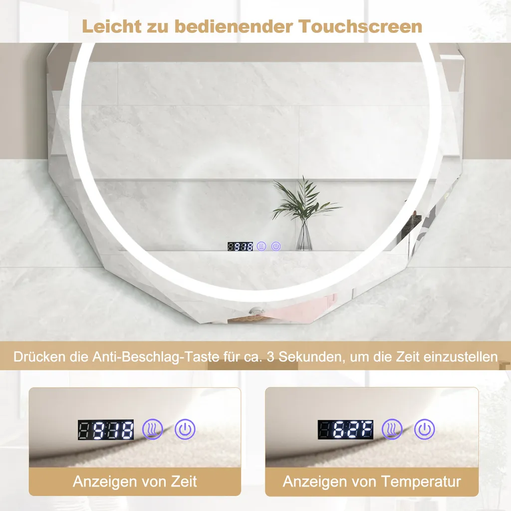 Miroir LED antibuée : ne perdez plus de temps devant votre lavabo HD - 6