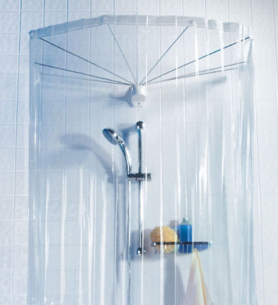 Duschspinne Spirella Ombrella mit Gestänge und Duschvorhang Produktbild 3