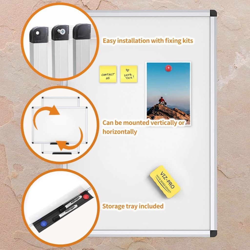 Magnetisches Whiteboard - 45 x 30 cm - inklusive Zubehör