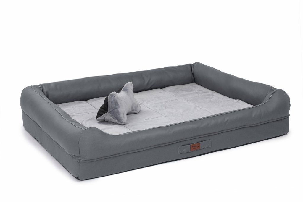Hundematte Hundebett mit Abnehmbarem Kissen, Schlafplatz Hundesofa Tierbedarf, Dunkelgrau, 120x90x10cm