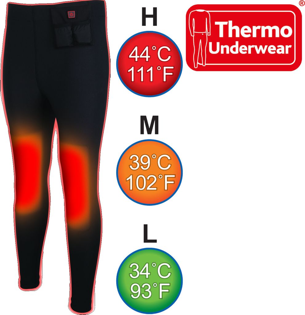 THERMO UNDERWEAR PANTS beheizbare Unterhosen Outdoor Unterhosen Größe XL-XXL 46-48