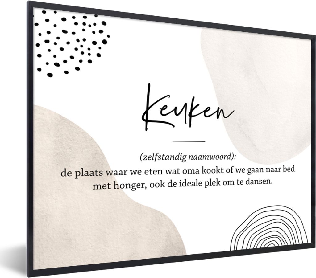 MuchoWow Gerahmtes Poster küche - vater - sprichwörter - küchen-definition - zitate - Wörterbuch 80x60 cm - Poster mit Schwarzem Bilderrahmen...