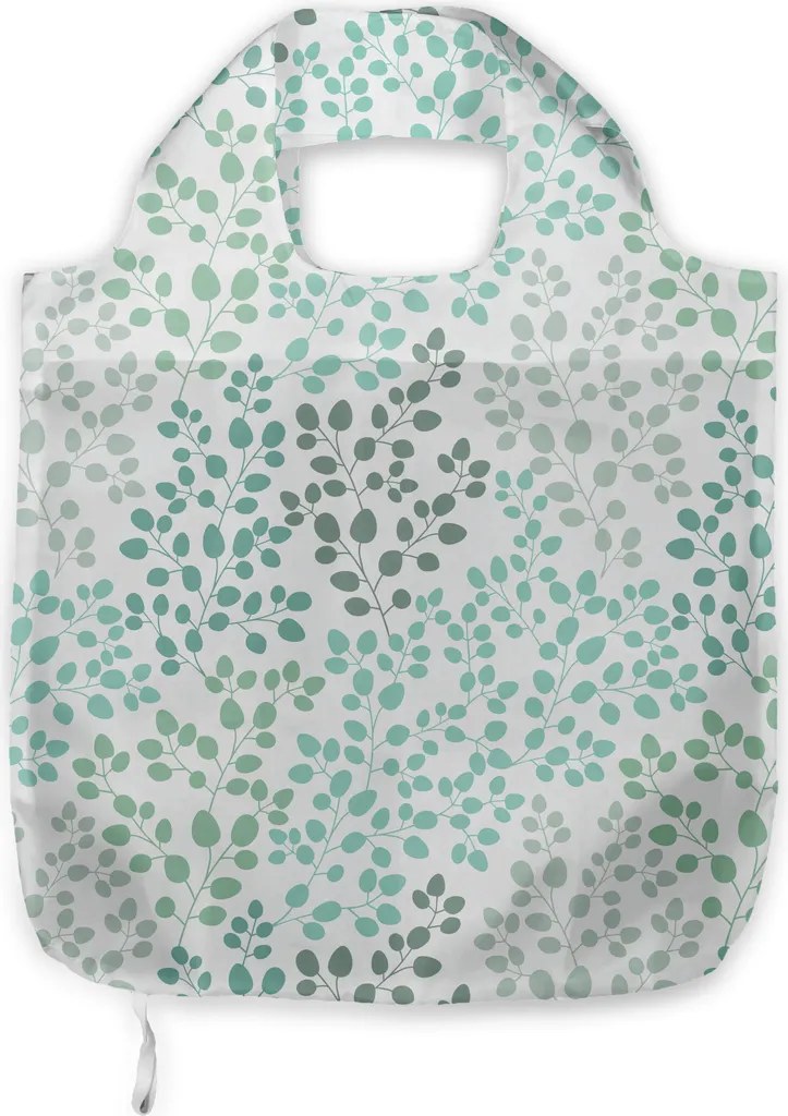 Shopping Bag ABAKUHAUS Foglie Secche Turchese | Borsa Mano Resistente