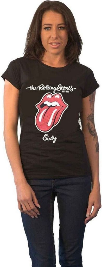 The Rolling Stones - "Sixty Plastered" T-Shirt für Damen RO3636 (S) (Schwarz)