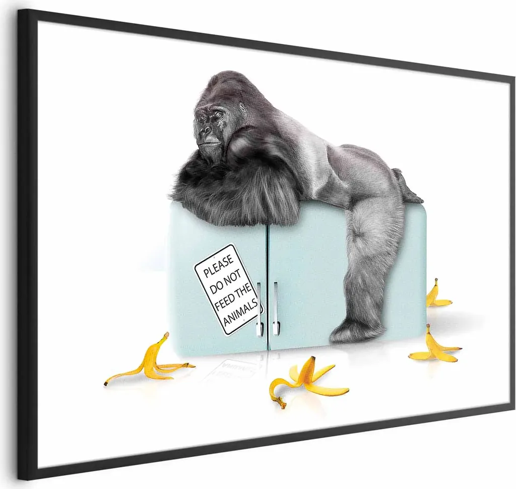 Poster Gorilla 90x60 con Cornice Nera - Offerta Arredo Casa Moderno