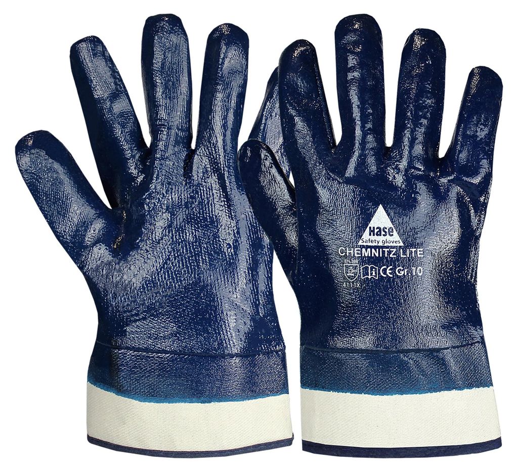 Hase Chemnitz Lite Nitrilhandschuh aus Baumwolle Größe 10 12 Stk