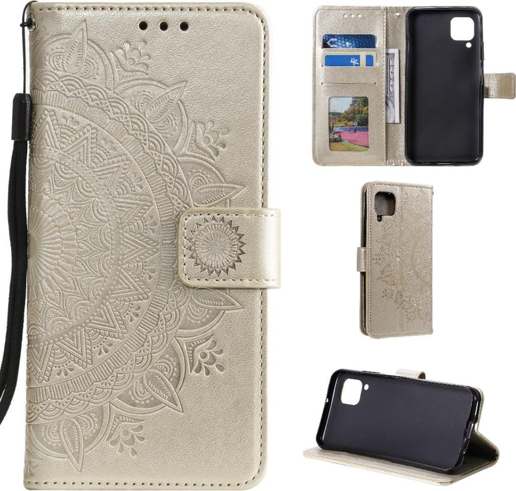 Huawei P40 Lite Handy Hülle Flip Case Cover Handytasche Bumper Mandala