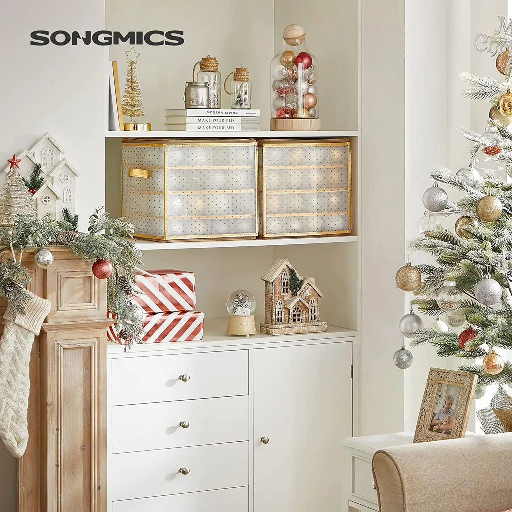 Boîte pour boules de Noël grand format avec compartiments ajustables