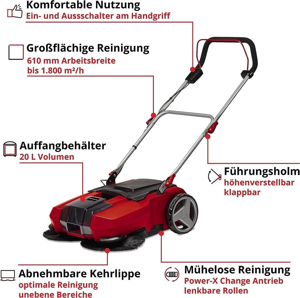 Zamiatarka akumulatorowa Einhell TE-SW 18/610 Li, bez Zdjęcie produktu 3