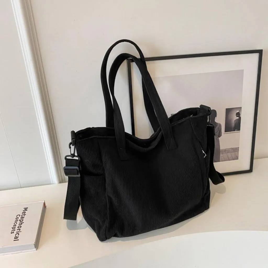 Borsa Università Donna Velluto: Tote Bag Capiente per PC e Libri - 8