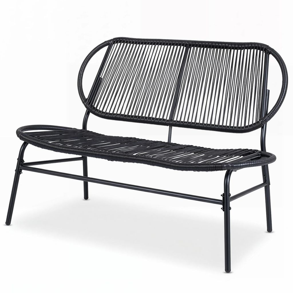 COSTWAY - Panchina da giardino in rattan sintetico, panca Immagine del prodotto 