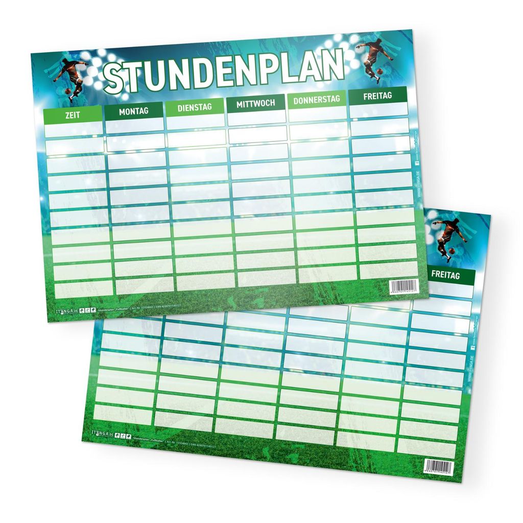itenga Stundenplan Fußball DIN A4  einseitig abwischbar Produktbild 