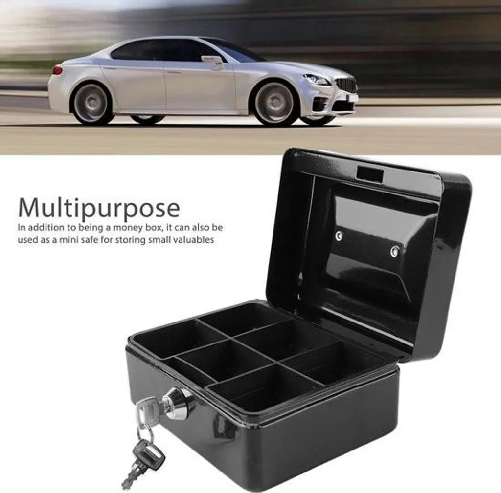 Coffre-fort ignifuge de rangement pour argent et documents en métal - 4