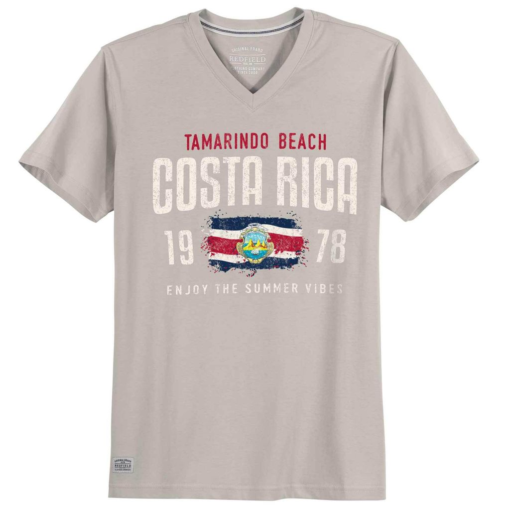 Redfield V-Neck XXL T-Shirt grau Print Costa Rica