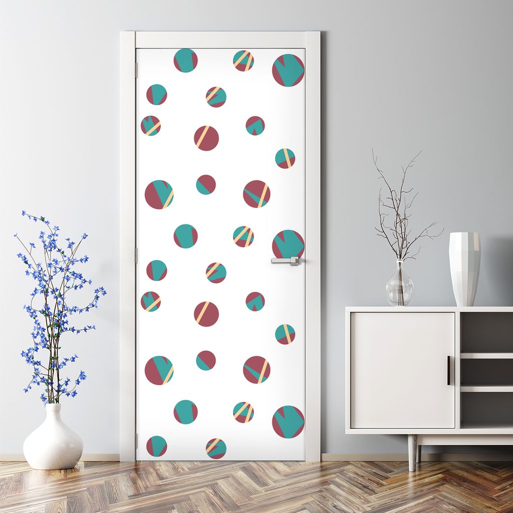 Dekorative Türtapete selbstklebend Klebefolie Türposter Türaufkleber Geometrischer Kreis 77 x 200 cm