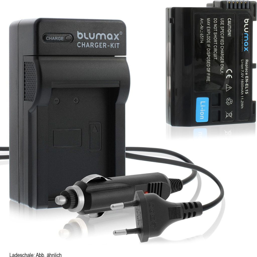 1x Akku + Lader für Nikon EN-EL20 ,1 J1, 1 J2, 1 J3, 1 S1, 800 mAh (7,4V)