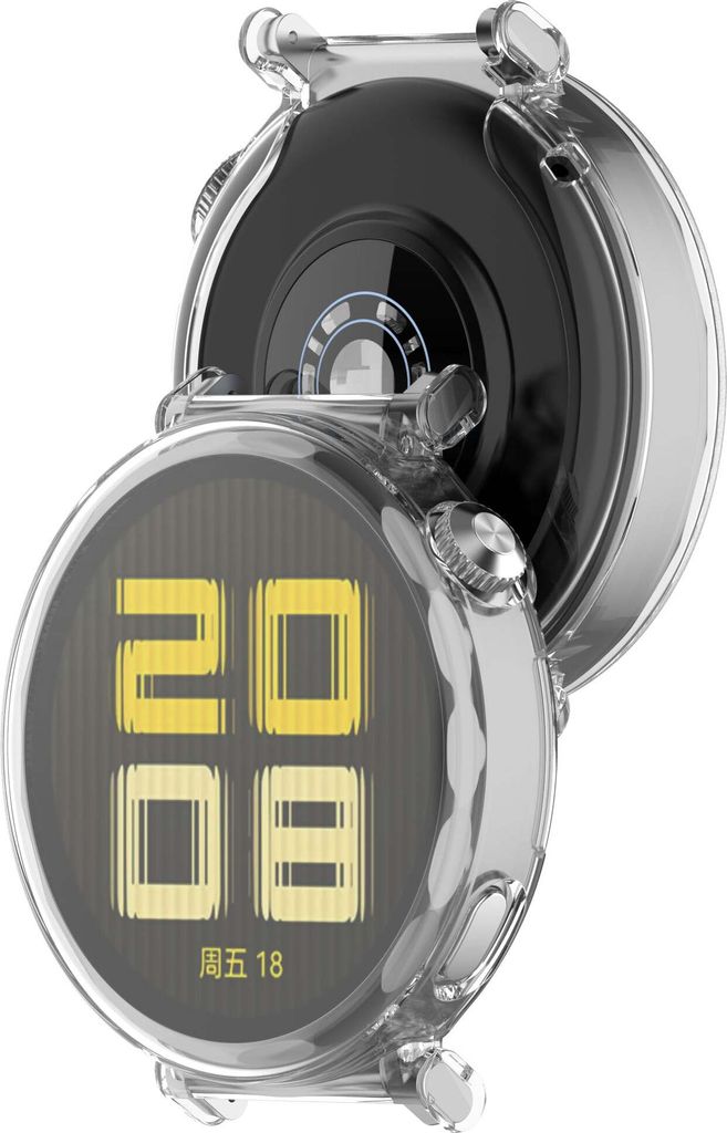 Etui z osłoną ekranu Bizon Case Watch Felipe do Huawei Watch GT 5 Pro 42 mm, przeźroczyste