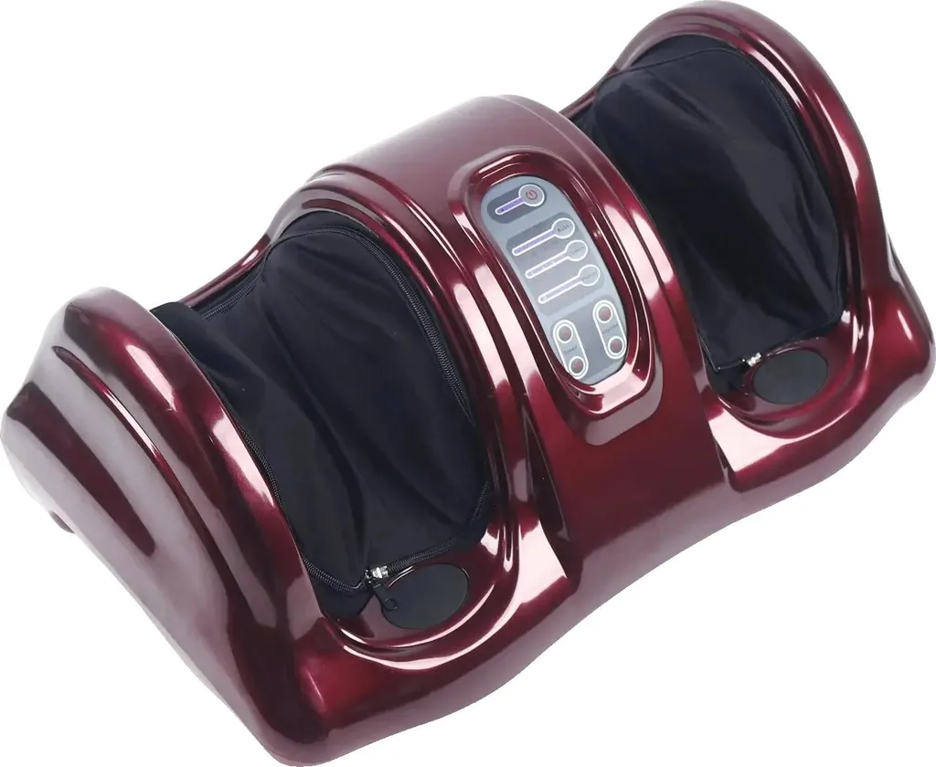 Masseur de pieds Shiatsu rouge avec 3 vitesses et housse lavable 50cm