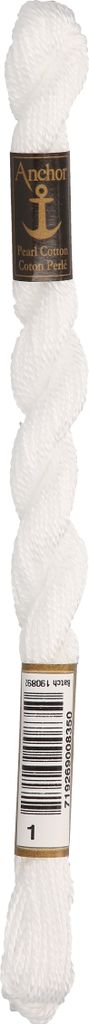 Anchor Perlgarn Stärke 5 4585000-00001 hochweiß Stickgarn, 100 % Baumwolle, 5g Strängchen