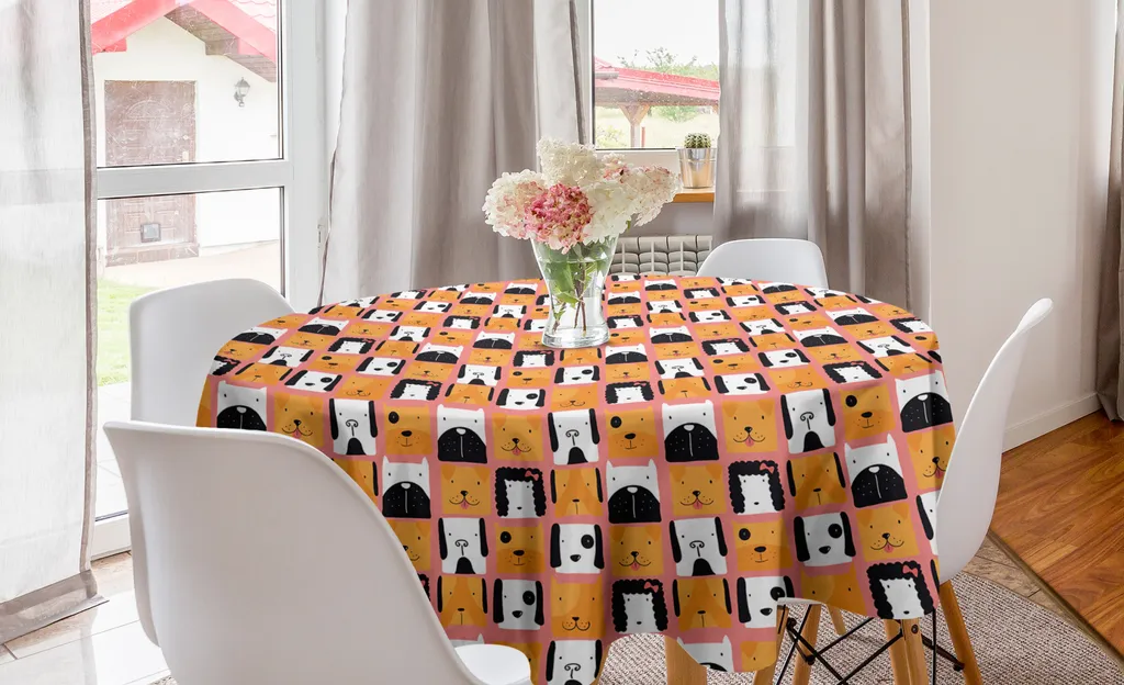 ABAKUHAUS Tovaglia Rettangolare Con Bassotto - 140x170 Cm, Multicolore, In Poliestere, Impermeabile E Anti Macchia, Per Cucina E Sala Da Pranzo