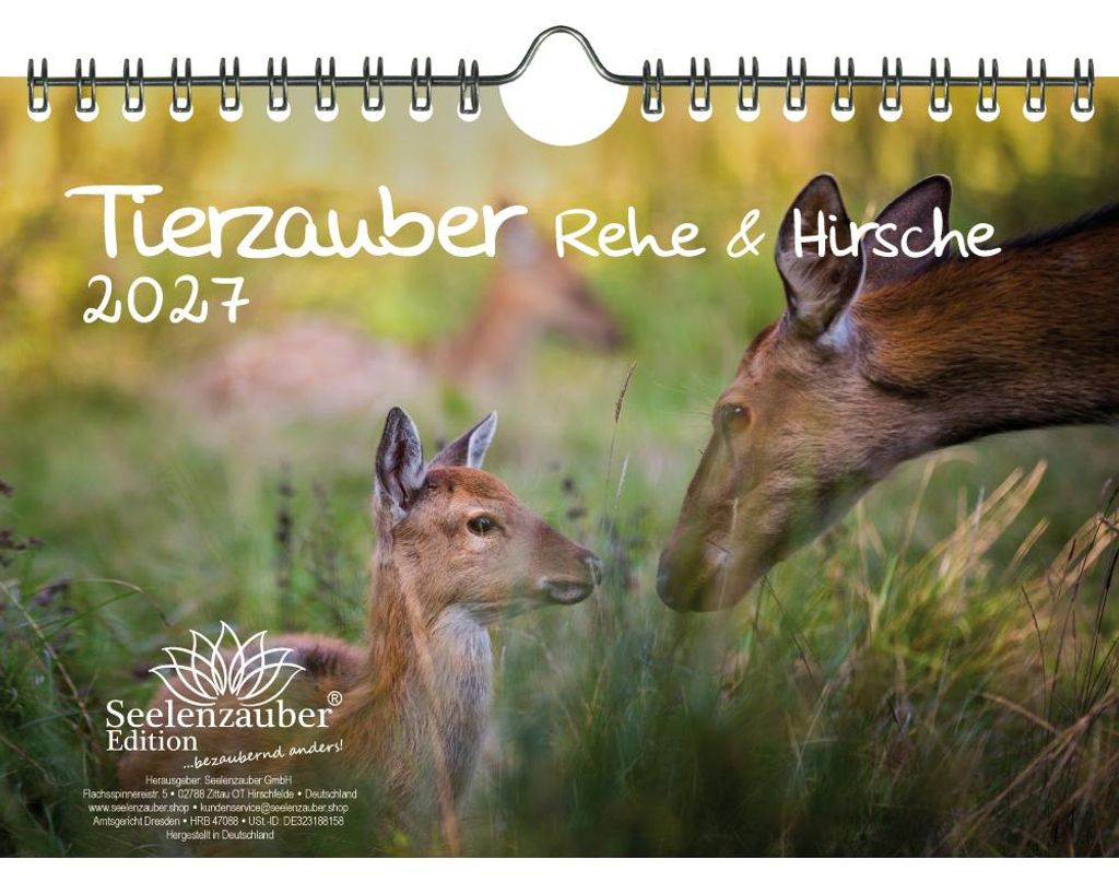 Tierzauber Rehe & Hirsche DIN A5 Kalender für 2027 - Seelenzauber