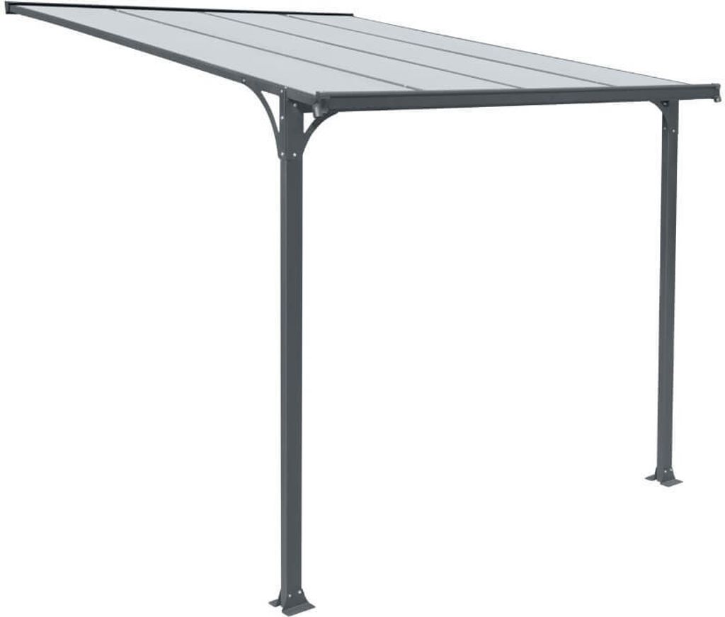 HOME DELUXE - Vordach Haustür CUBIS - Größe: Large - 291 x 150 x 258 cm - Anthrazit, Gestell: Aluminium, inkl. Polycarbonat Platten I Hautürvor...