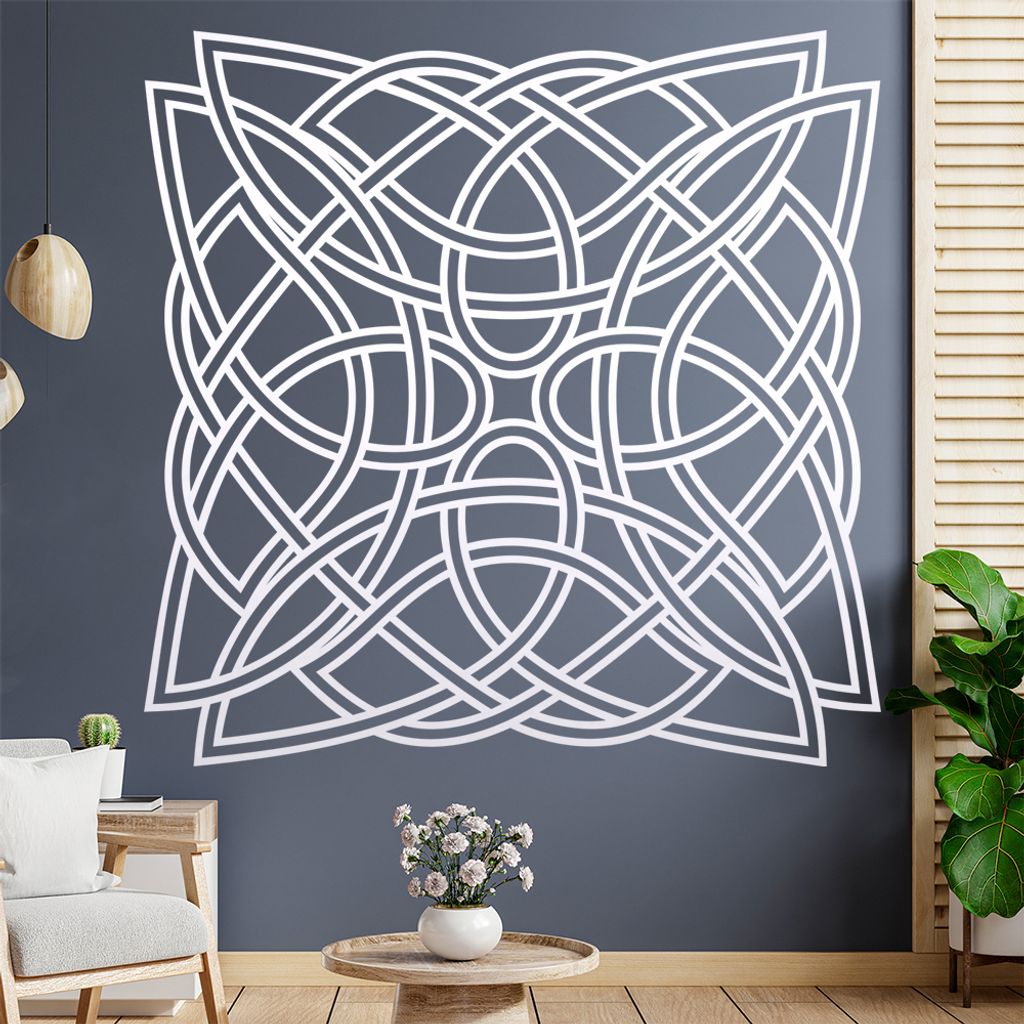 keltischer Knoten - Knotenmuster Wandtattoo in 6 Größen - Wandaufkleber Wall Sticker - Dekoration, Küche, Wohnzimmer, Schlafzimmer, Badezimmer