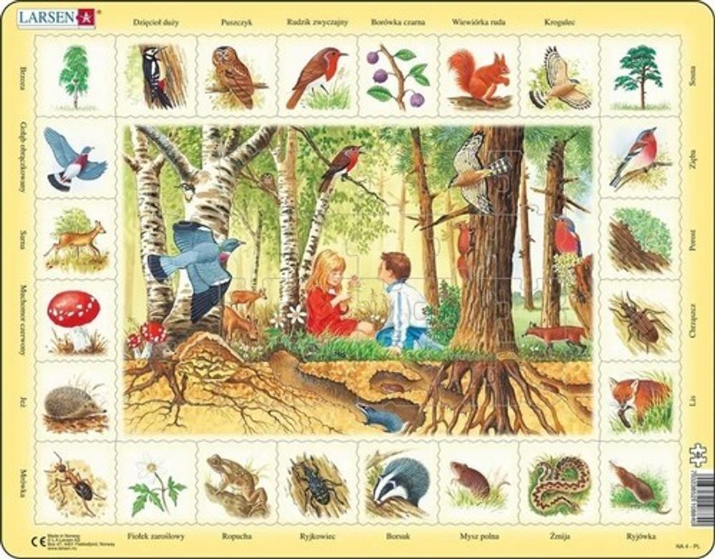 Larsen Maxi Lernpuzzle Im Wald mit besonderen Ausschnitten, Produktbild 