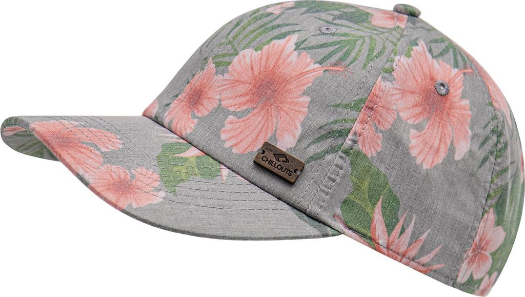 Chillouts Damen Sommer Baseball-Cap mit Blumen-Muster Waimea, grau, Gr. Einheitsgröße