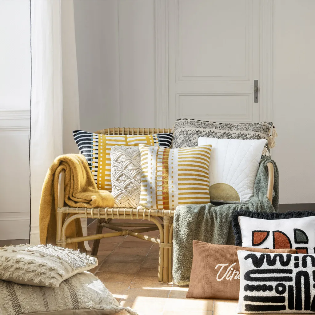 Coussin macramé bohème 40x40 cm - Accessoire textile déco été chic - 7