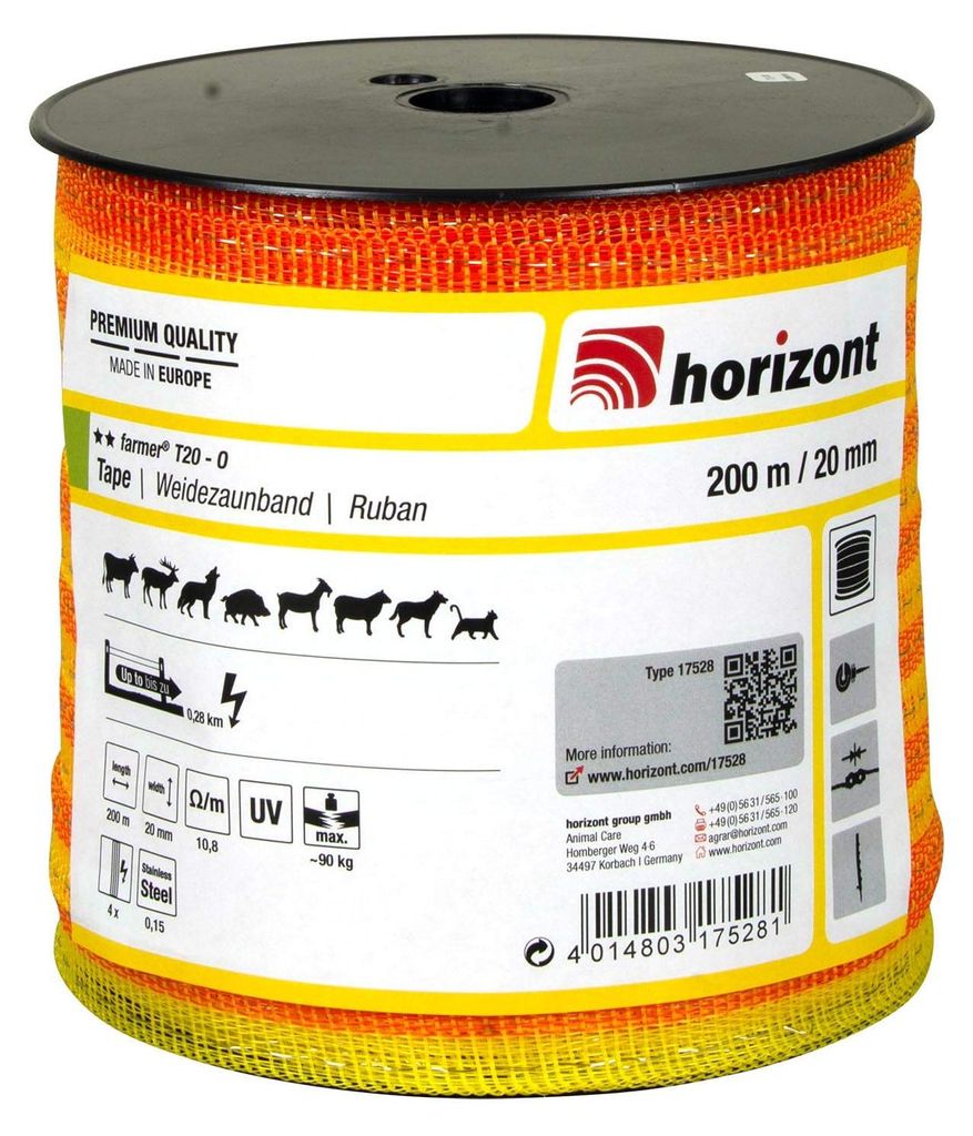 horizont FARMER Weidezaunband, 200m, 10-40 mm Breite | Produktbild 