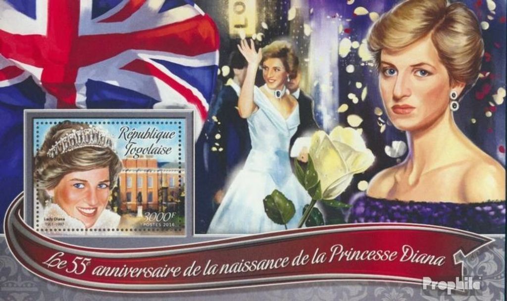 Briefmarken Togo 2016 Mi Block 1320 (kompl. Ausgabe) postfrisch Diana