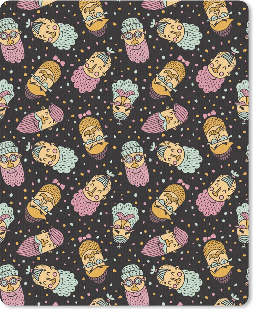 MuchoWow Mauspad Mousepad Muster - Bart - Gesicht - Jungen - Kinder - Kinder 30x40 cm - Mousepads - Maus Mat - Pad - Mausunterlage - Mausmatten